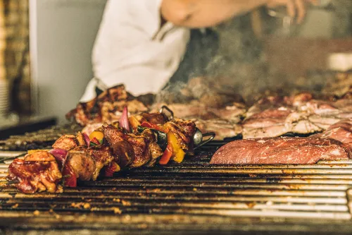 Cooking Delicious Meat Brochette